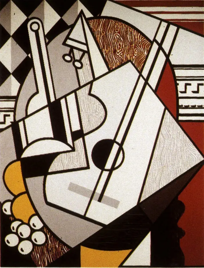 Cubist Still Life with Guitar